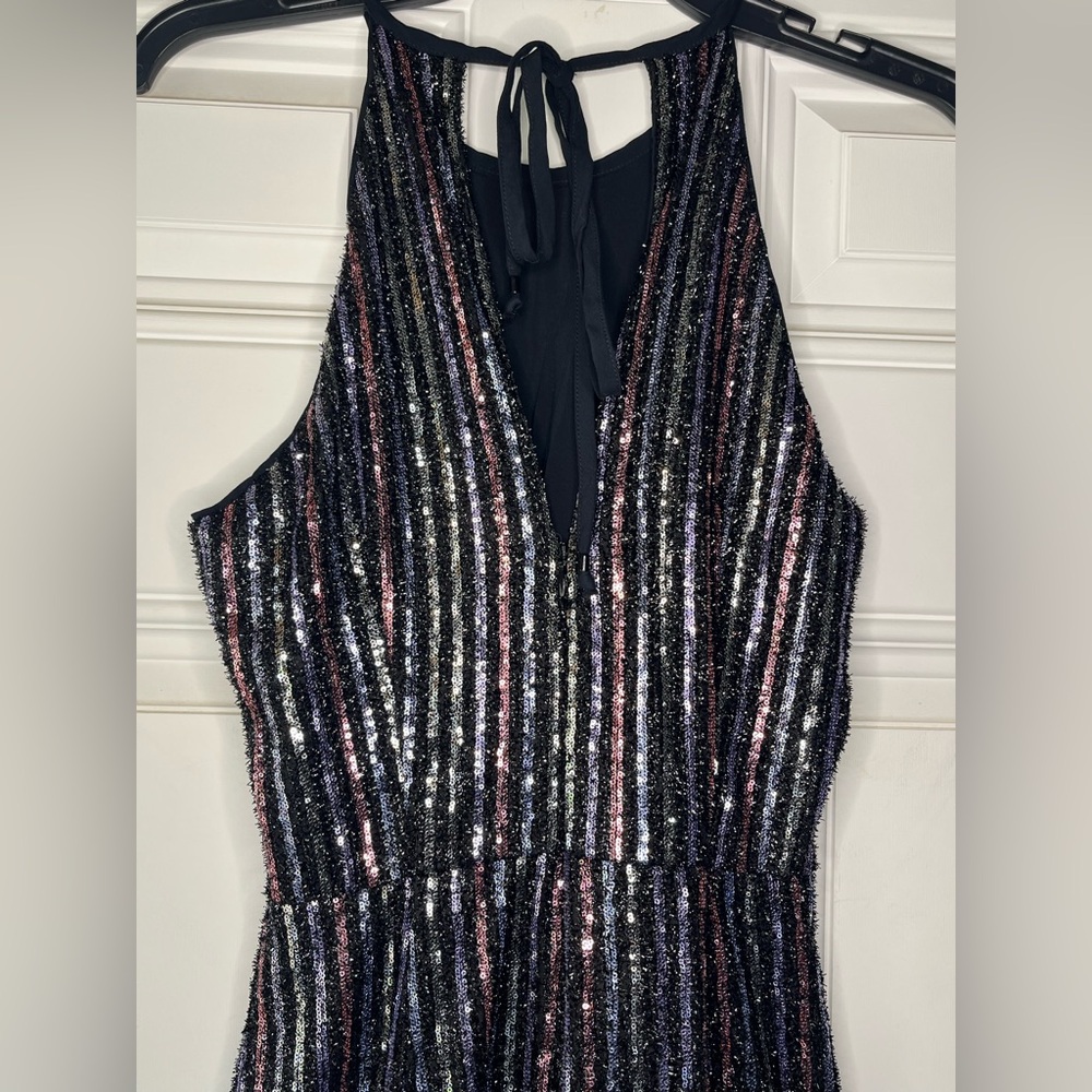 Anthropologie Maeve Disco Halter Jumpsuit size 0 wide leg womans - Picture 7 of 11